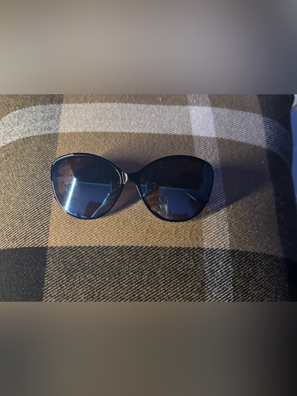 Women’s Black with Blue Mirrored Tinted Oversized Sunglasses